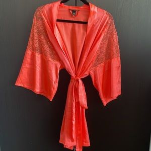 Victoria’s Secret robe with lace detailing on sleeves